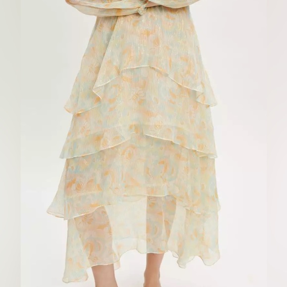 Maje Orange Fluid Shiny Dress Size 36 (fits Size 4) - Picture 4 of 5